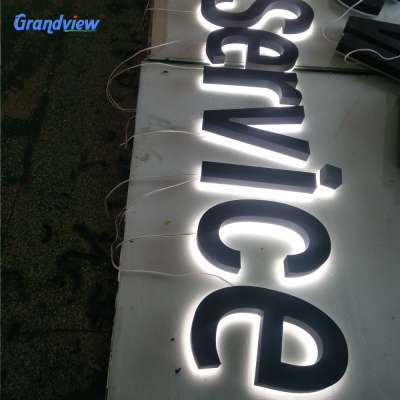 store front signage acrylic illuminate 3d mirror letter led backlit sign